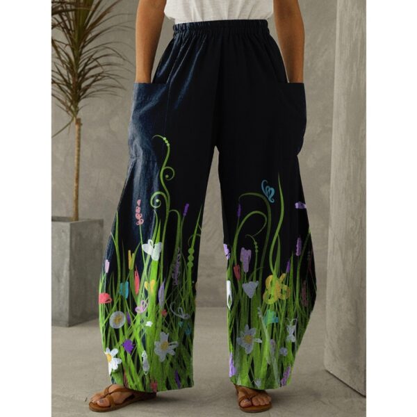 Printed 3D Irregular Wide-leg Pants Casual Wide-leg Trousers - Image 2