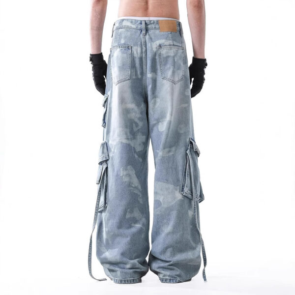 American Retro Tie-dyed Denim Overalls - Image 3