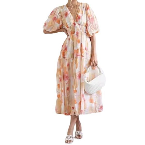 Women's Pleating Beach Flowy Dress - Image 5