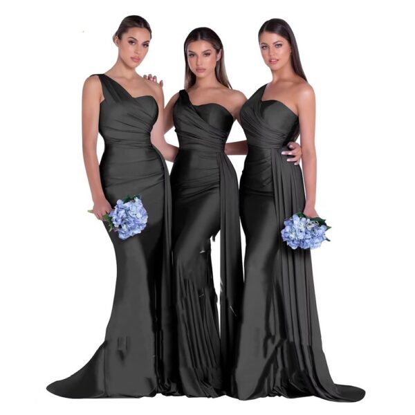 Plus Size Fat MM Mermaid One Shoulder Elegant Wedding Dress - Image 6