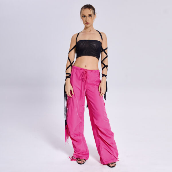 Solid Color Loose Casual Streamer Overalls - Image 7