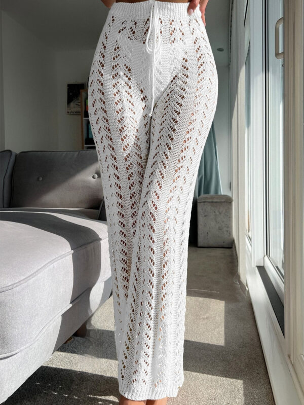Straight-leg Pants Hollow Out Tied Trousers - Image 6