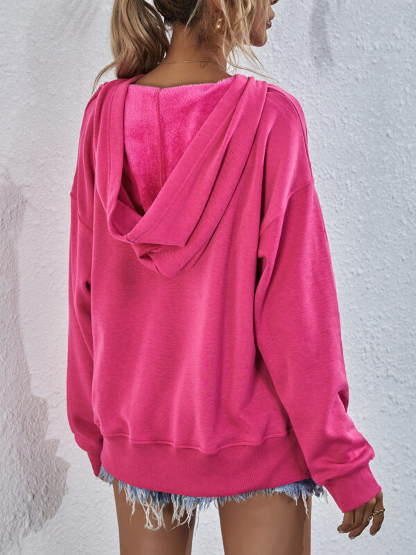 Women's Hoodie Sweatshirt Sports Casual Candy Color Long Sleeve Tops Clothes - Image 6