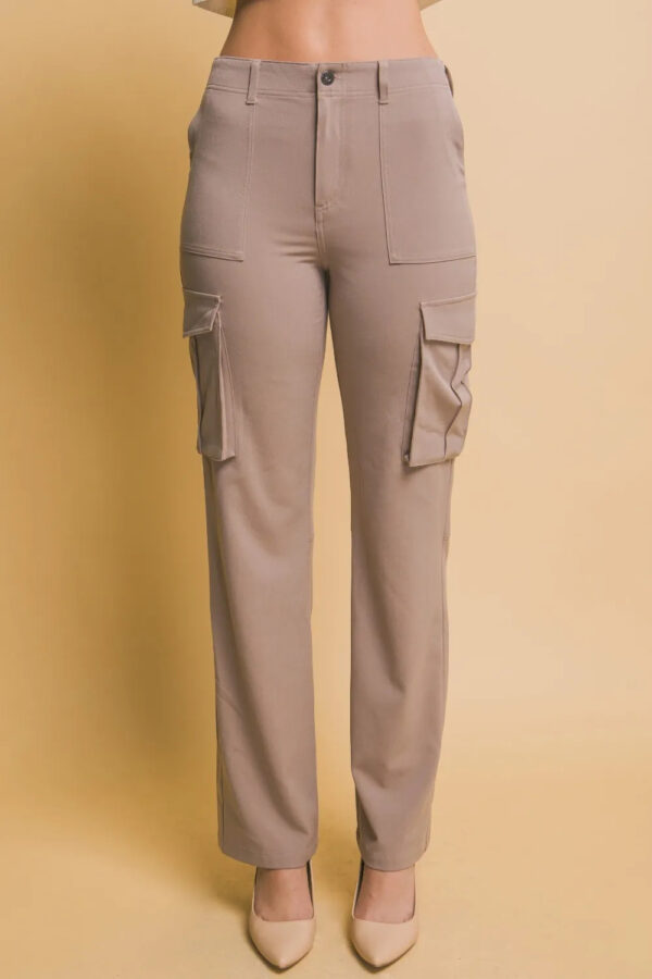 Love Tree High Rise Cargo Pants With Pockets - Image 4