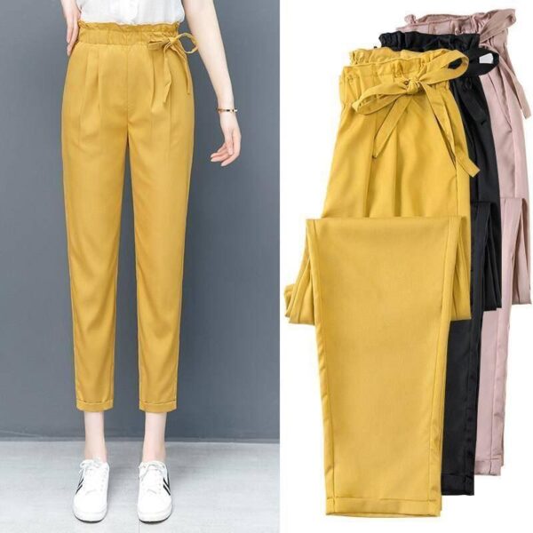 Slim Feet Cropped Tappered Harem Casual Pants - Image 7