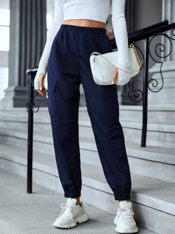 New Cargo Pants Fashion Casual Multi-pocket Elastic Waist Pencil Pants For Women - Image 6