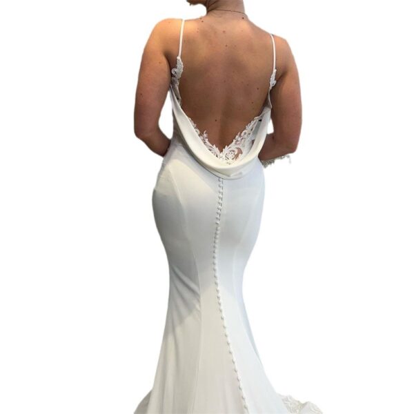 Bridal Backless Simple Satin Super Fairy Mori Style Trailing Strap Welcome Dress - Image 4