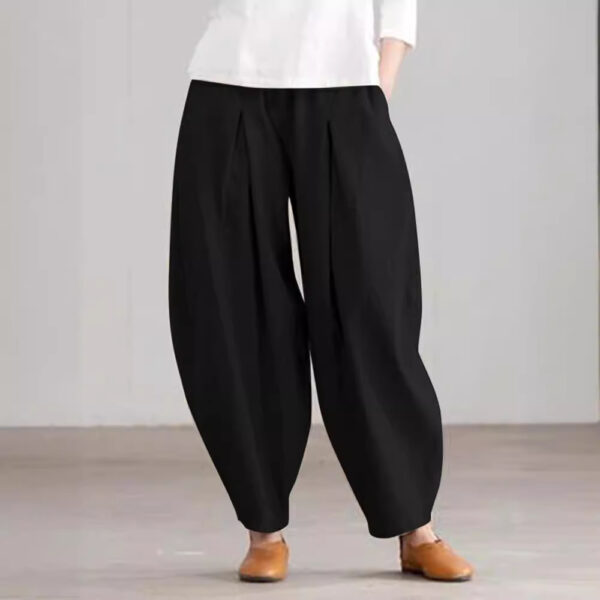 Women's Simple Casual Cotton And Linen Harem Wide-leg - Image 5