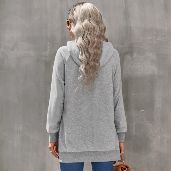 Women's Fashion Hooded Pullover Solid Color Sweatshirt Top - Image 7