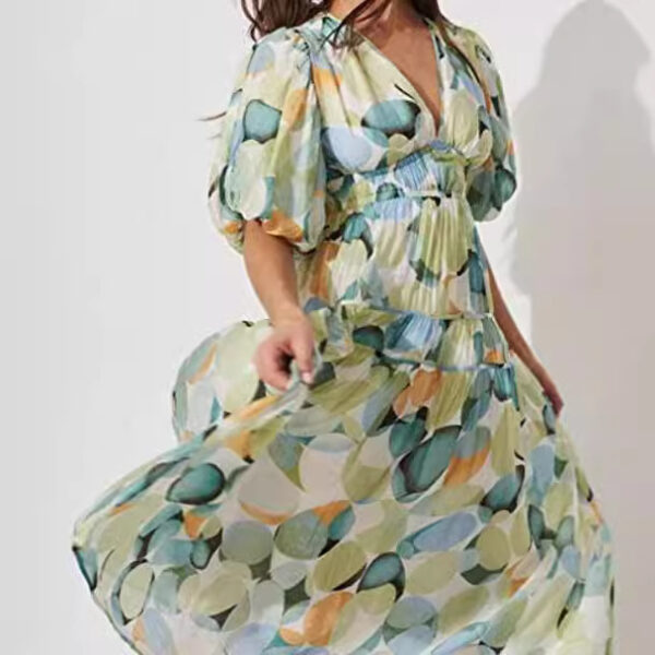 Women's Pleating Beach Flowy Dress - Image 2