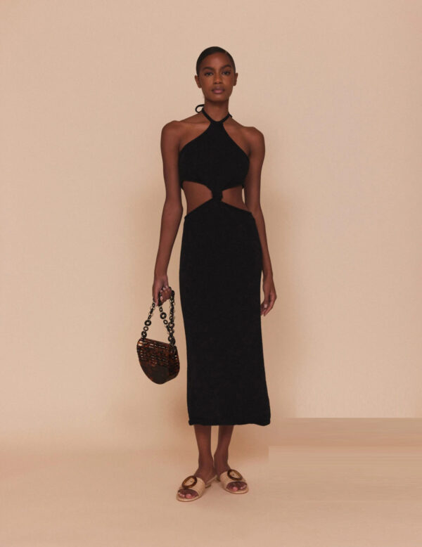 New Women's Sexy Knitted Halter Neck Strapless Dress - Image 5