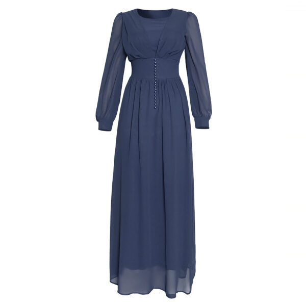 Muslim Women's Clothing Long Sleeve Chiffon Dress - Image 7