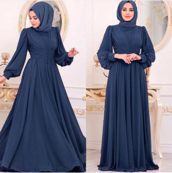 Muslim Women's Clothing Long Sleeve Chiffon Dress - Image 3