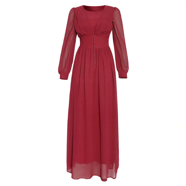 Muslim Women's Clothing Long Sleeve Chiffon Dress - Image 4