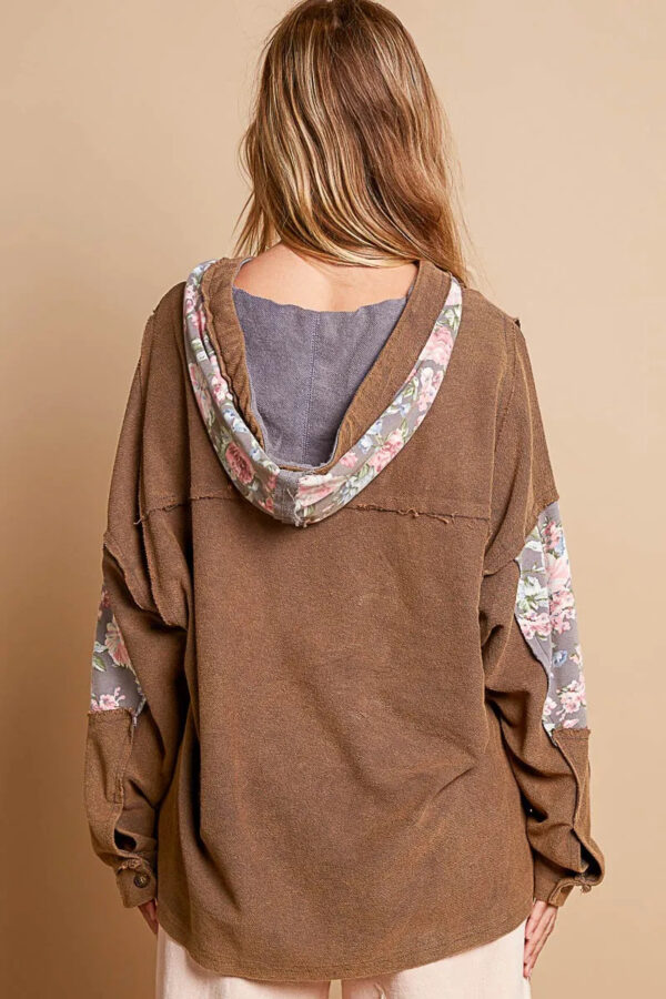 POL Star Patchwork Raw Edge French Terry Hoodie - Image 3