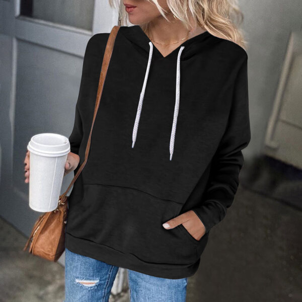 Women's New Fleece Hooded Casual Top With Pockets - Image 4