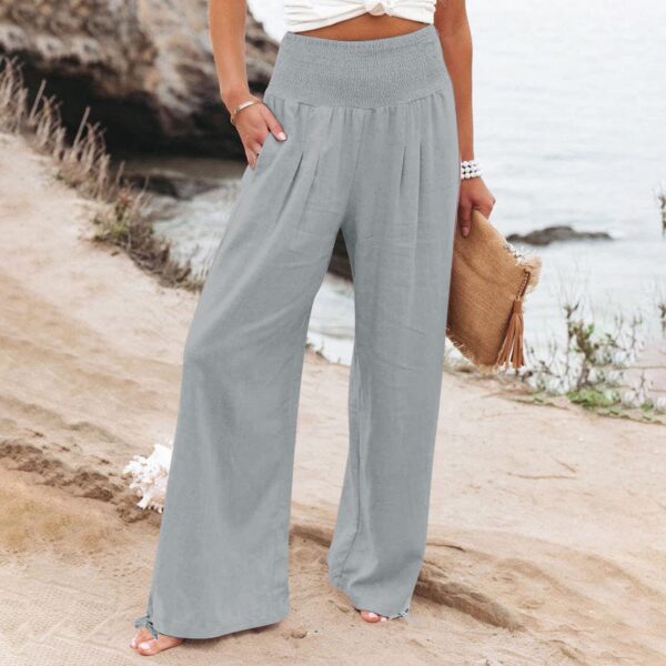 Drawstring Pants With Loose Legs - Image 2