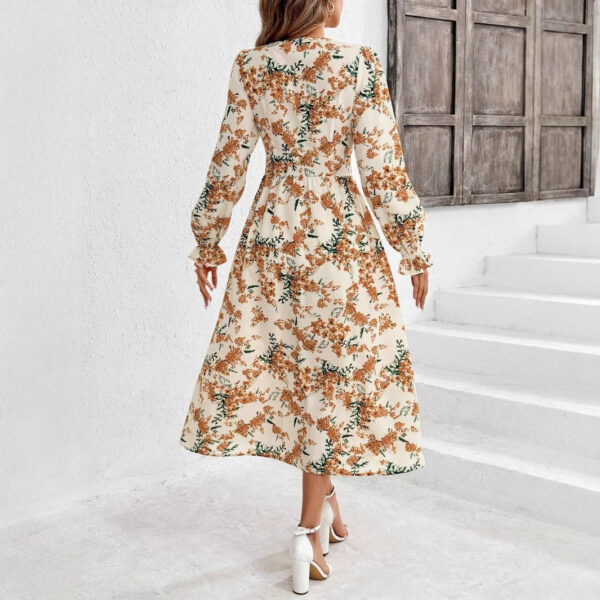 Flower Floral Print Slit Dress Female - Image 6