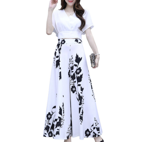 Loose High Waist Slimming Printed Wide-leg Pants - Image 3