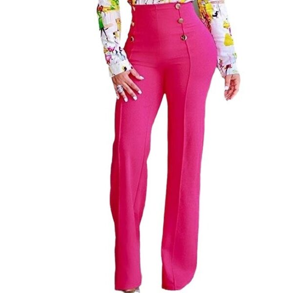 Double-breasted Micro-stretch Wide-leg Pants - Image 5
