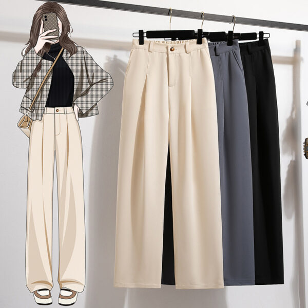 Wide Leg Women's High Waist Loose Straight Suit Pants