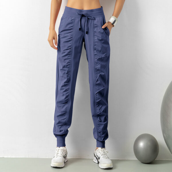 Fashion Casual Sports Pants For Women Loose Legs Drawstring High Waist Trousers With Pockets Running Sports Gym Fitness Yoga Pants - Image 2
