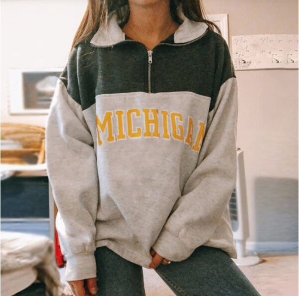 Women's Fashion Zip Print Long Sleeve Sweatshirt - Image 5