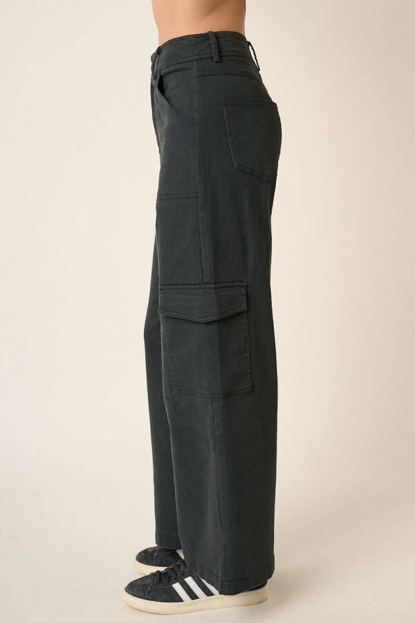 Mittoshop Wide Leg High Waist Pants With Cargo Pockets - Image 4