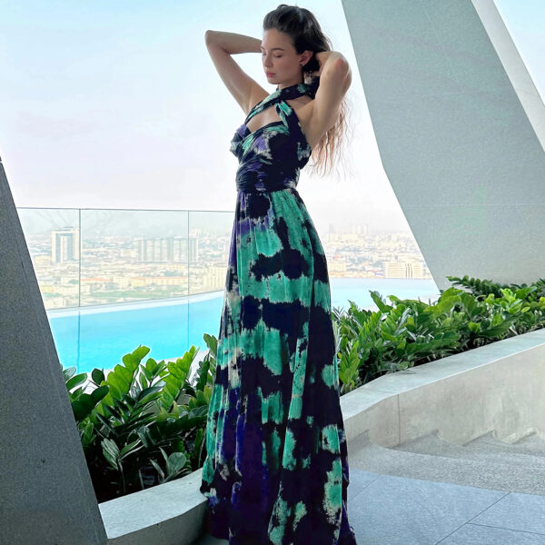 Tie-dye Sling Backless Dress Women's Strap - Image 5