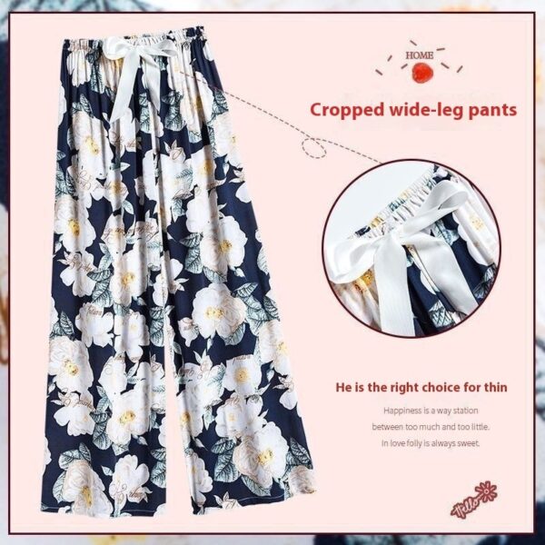 40 Cotton Silk Pajama Pants Summer Women - Image 4