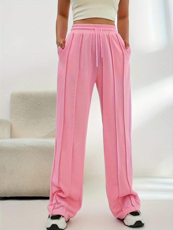Gray Sweatpants Women's High Waist Wide Leg Loose - Image 4