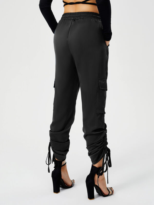 Women's Satin Jogger Pants Casual High Waist Long Lounge Pant Trousers With Pockets - Image 10