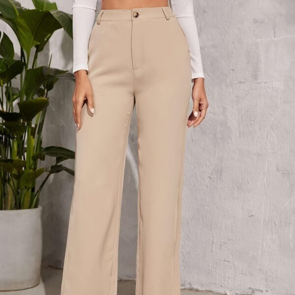 Wide Leg Draping Effect Commuter Loose Trousers - Image 9