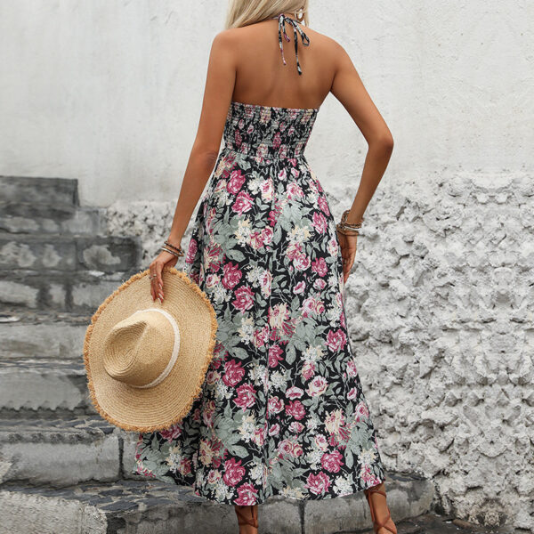 Women's Backless Printing Slip Dress - Image 3