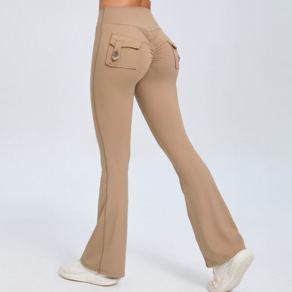 Hip Lifting Yoga Bell-bottom Pants Fitness Sports Wide Legs High Waist - Image 8