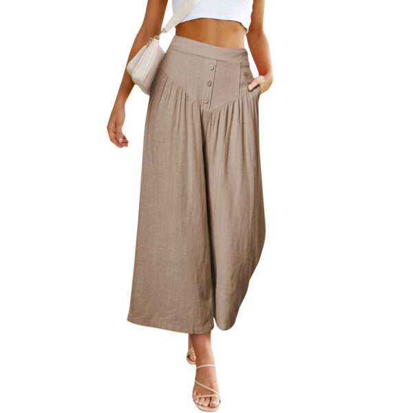 European And American Lazy Relaxed Casual Wide Leg High Waist Women's Cropped Pants - Image 7
