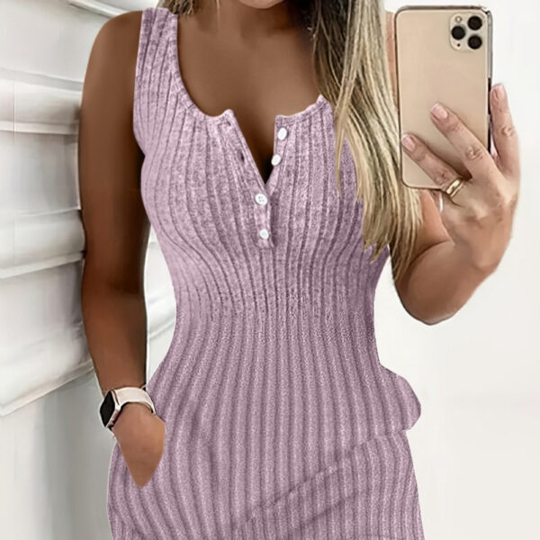 Sunken Stripe Slim Fit Dress Women - Image 2