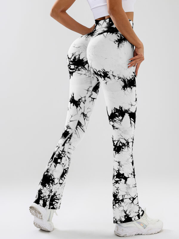 High-Waist Tummy Control Flare Yoga Pants For Women, Tie-Dye Stretch Slimming Bootcut Workout Pants, Fitness & Sports Activewear - Image 10