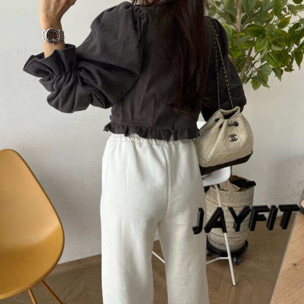High Waist Elastic Bowknot Printing Plus Velvet Casual Pants - Image 9