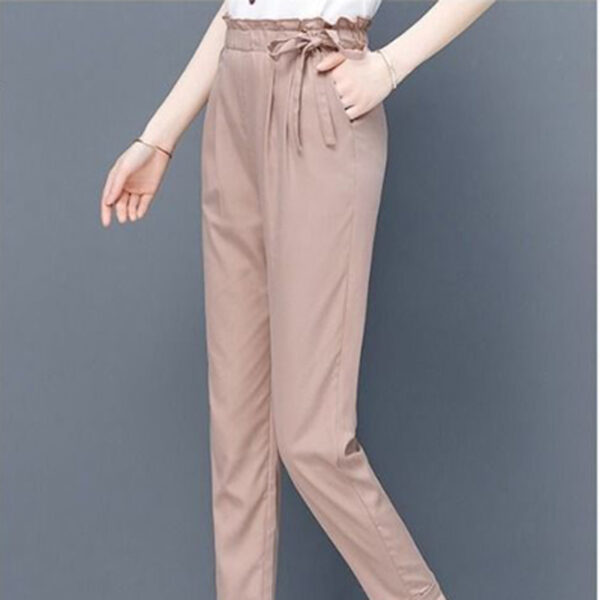 Slim Feet Cropped Tappered Harem Casual Pants - Image 2