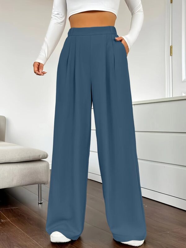 Elegant High Waist Wide Leg Straight Casual Pants - Image 6