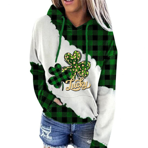 Women Sweatshirts Lucky Grass Print Streetwear Sweatshirts Hoodie Pullover Loose Casual Hooded Tops Clothes - Image 3