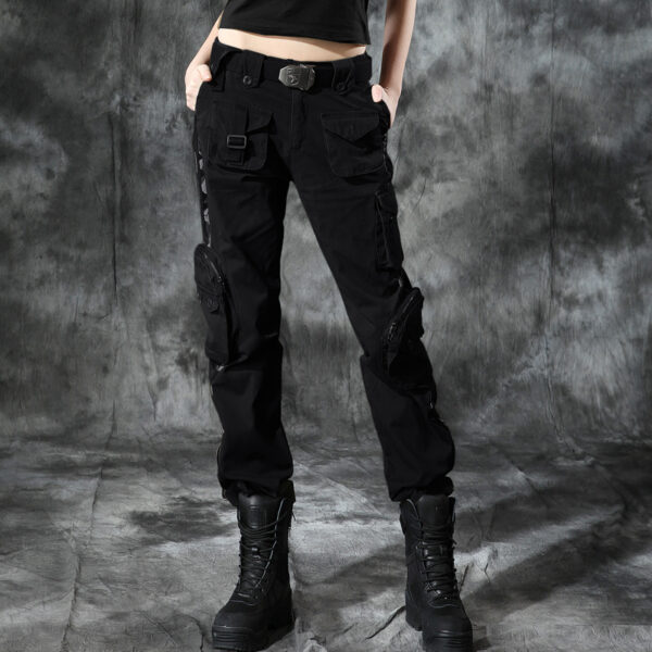 Women's Casual Straight Leg High Waisted Loose Fitting Workwear Pants - Image 3