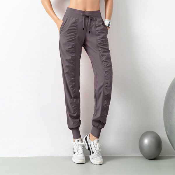 Fashion Casual Sports Pants For Women Loose Legs Drawstring High Waist Trousers With Pockets Running Sports Gym Fitness Yoga Pants - Image 6