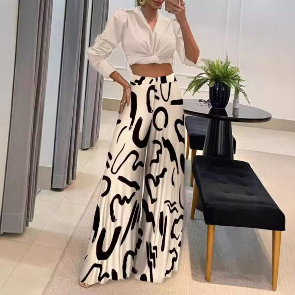 European And American Autumn Best-selling Printed Wide-leg Pants - Image 4