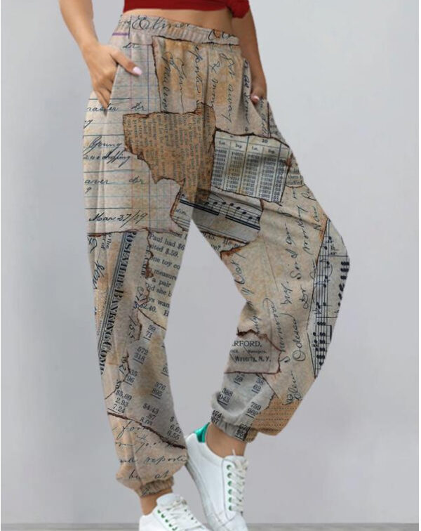Women's Harem Pants Print Yoga Boho Sports Trousers With Pockets - Image 5
