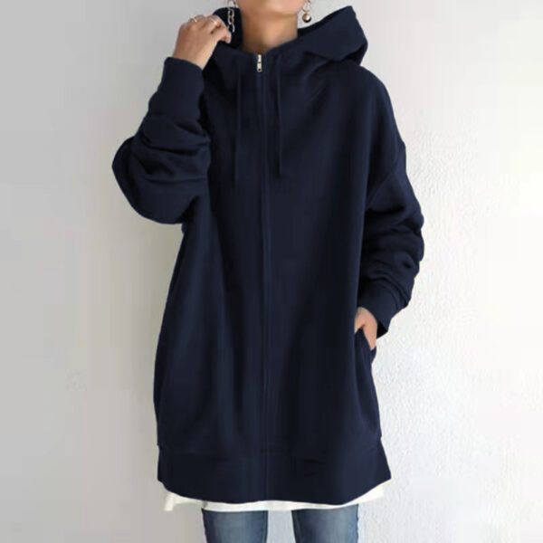 Women's Fuzzy Hoodies Long Sport Pullover Hoodie Full-Zip Hoodie Sweatshirt - Image 4