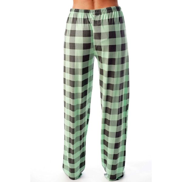 Drawstring Plaid Print Trousers Casual Loose Sports Home Pants Women - Image 7