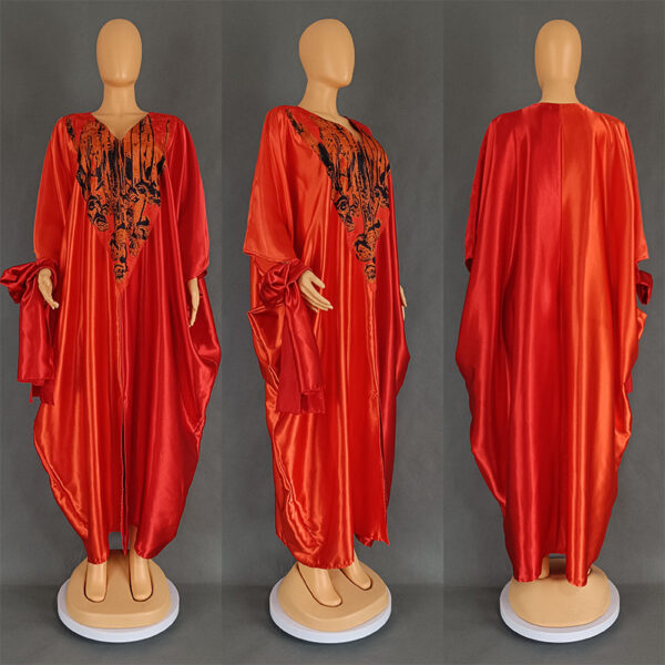 Ethnic Style Loose Plus Size Color-matching Dress - Image 4