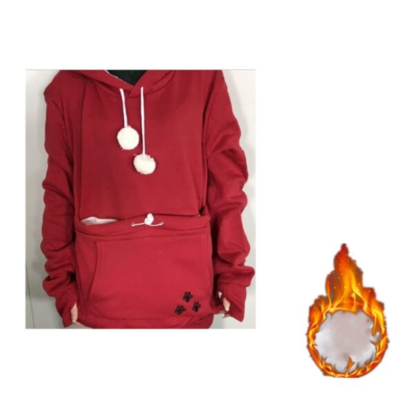 Cute Hoodies Pullover Sweatshirts With Pet Pocket For Cat Clothes Winter Women - Image 8